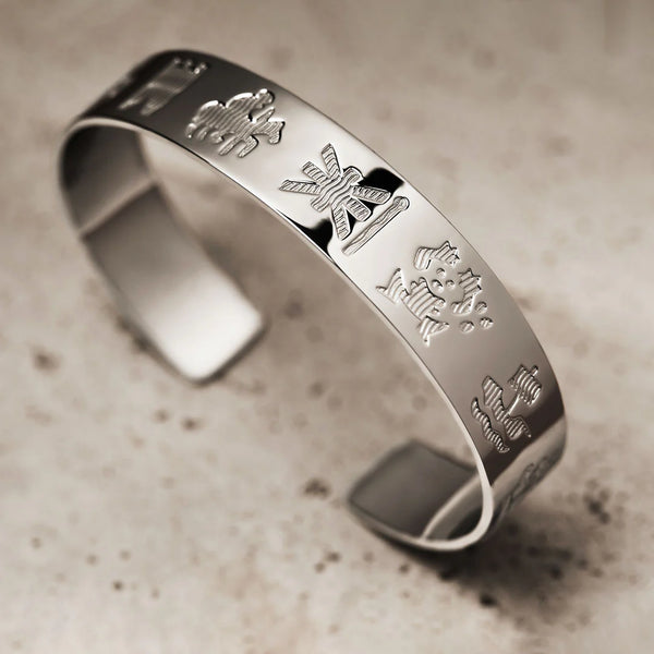 Silver History Of Ireland Flat Bangle