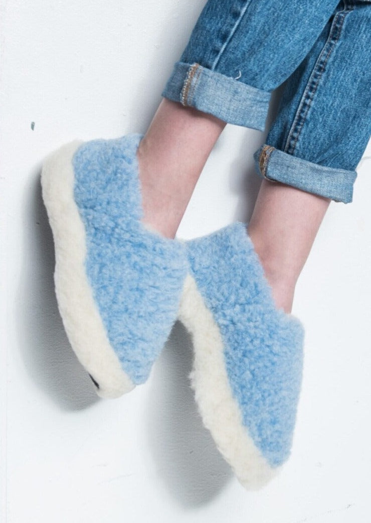 Sheep by the Sea Slippers | Baby Blue
