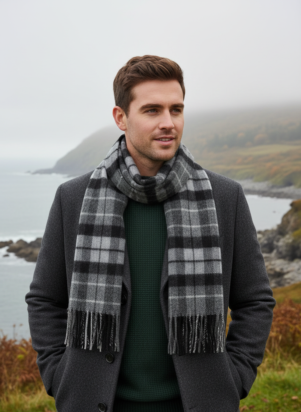 John Hanly Lambswool Scarf - Male Model Lifestyle