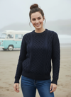 IrelandsEye Women's Aran Sweater | Navy