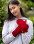 Aran Cable Mittens - Red