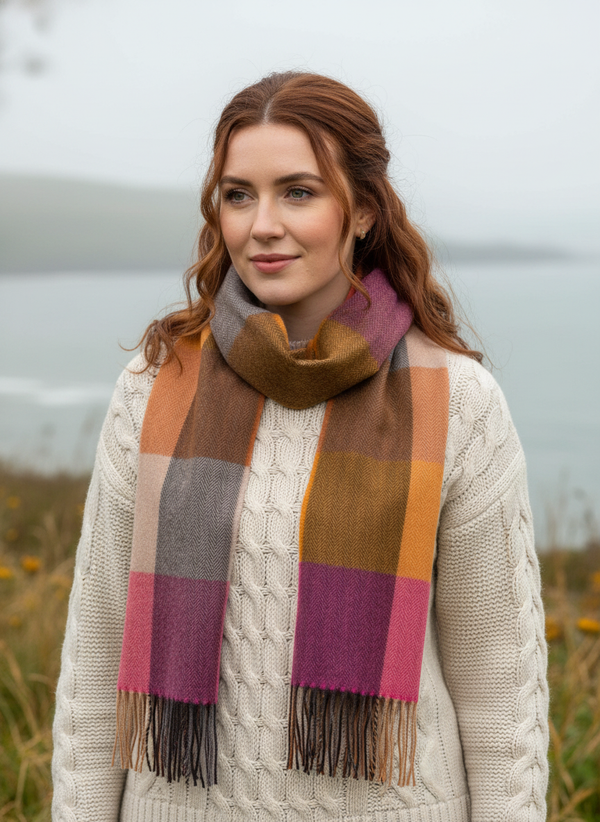 John Hanly Merino Scarf - Irish Model Autumn Lifestyle