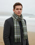 Foxford Lambswool Scarf | Green taupe