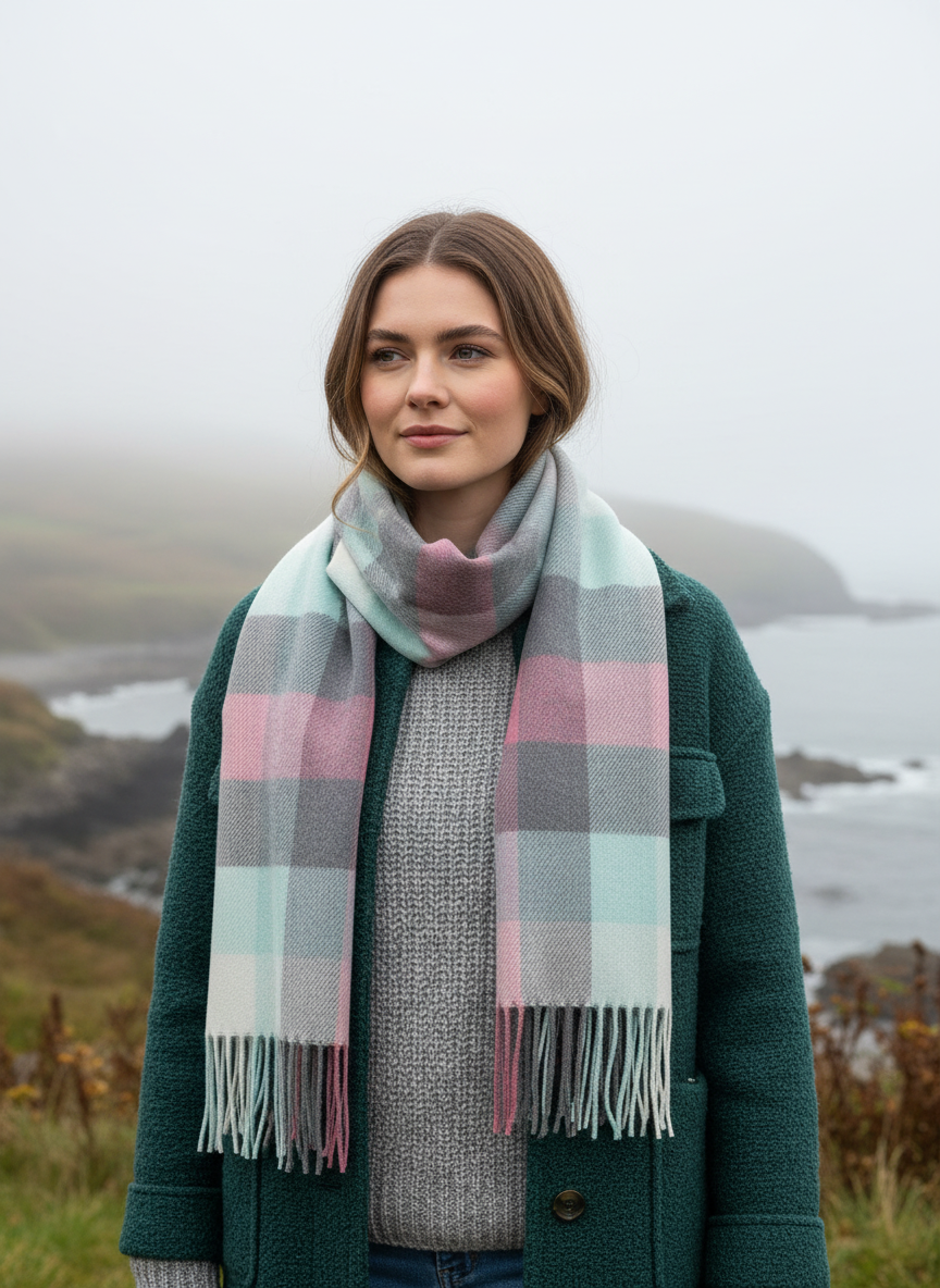 John Hanly Merino Scarf Lifestyle - Irish Model Autumn