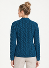 Irish Sea blue sweater, back view