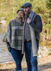 Mucros Poncho | Mustard Blue Stripe