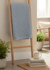Aran Diamond Supersoft Merino Wool Blanket | Ocean Grey