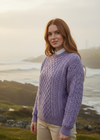 Lavender Aran Sweater Untucked - Coastal