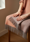 McNutt Irish Wool Blanket - Peach Nectar | 100% Pure Wool Throw