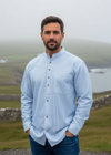 Irish Grandfather Shirt | Blue Cross Hatching
