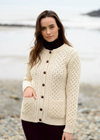 Aran Merino Wool Cable Knit Cardigan | Natural