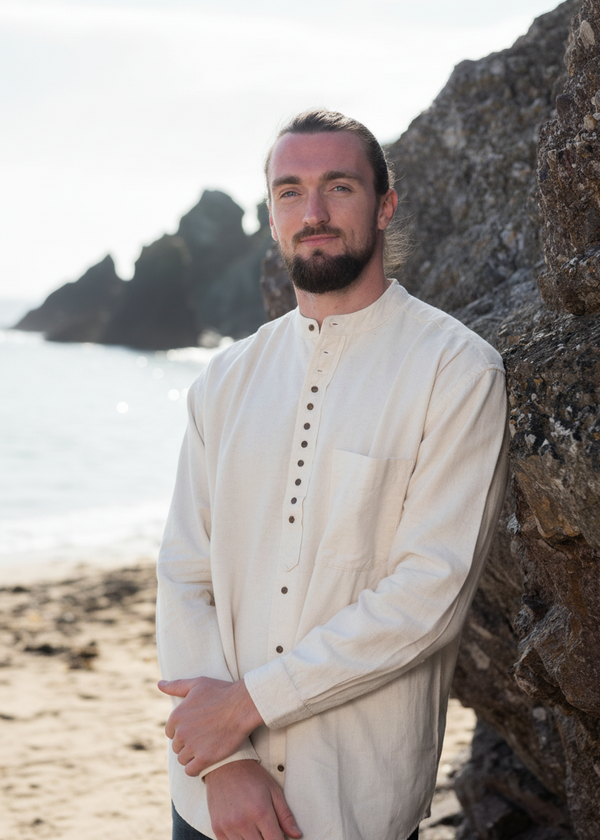 Civilian Men's Grandfather Shirt | Stone