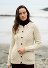 Aran Merino Wool Cable Knit Cardigan | Natural