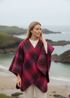 Lifestyle image - pink check poncho