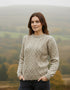 Unisex Aran Wool Sweater | Traditional Irish Knitwear | Flecked Oatmeal