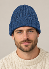 100% Donegal Wool Hill Walker beanie hat | Navy