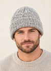 100% Donegal Wool Hill Walker beanie hat | Grey