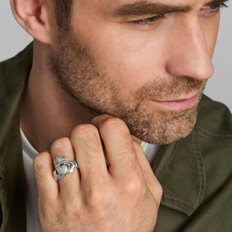 Men's Heavy Celtic Claddagh Ring