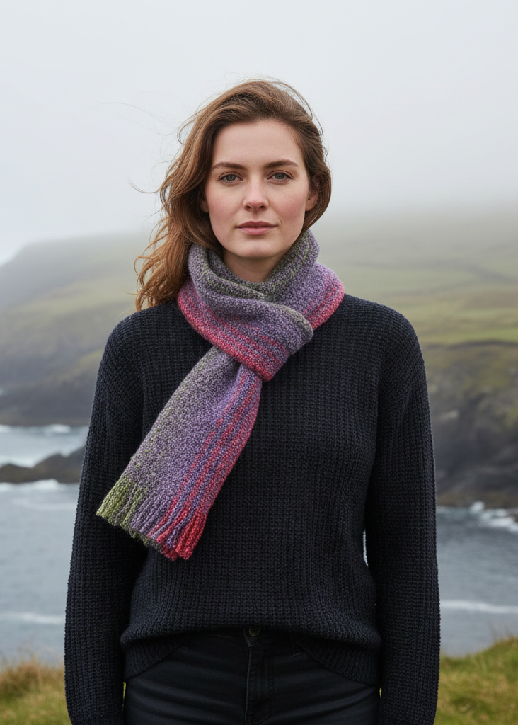 Mucros Skellig Scarf Photorealistic Lifestyle Image