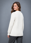 Natural cardigan, back three-quarter studio pose