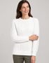 Ladies Slim-Fit Aran Sweater | Premium Merino Wool | Natural