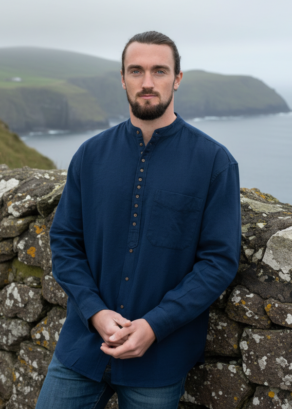 Civilian Men's Grandfather Shirt | Navy