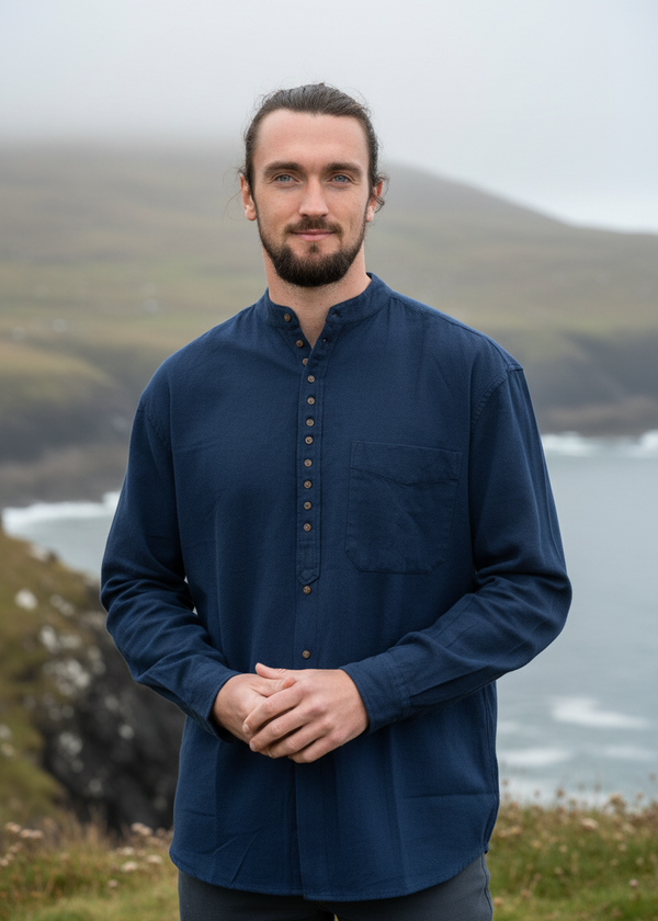 Civilian Men's Grandfather Shirt | Navy