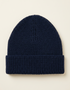 Aran Vintage Merino Wool Ribbed Hat | Navy - Clearance