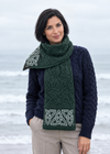 Celtic Jacquard Merino Wool Scarf | Green