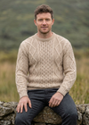 Heavy Weight Aran Fisherman Sweater | Oatmeal