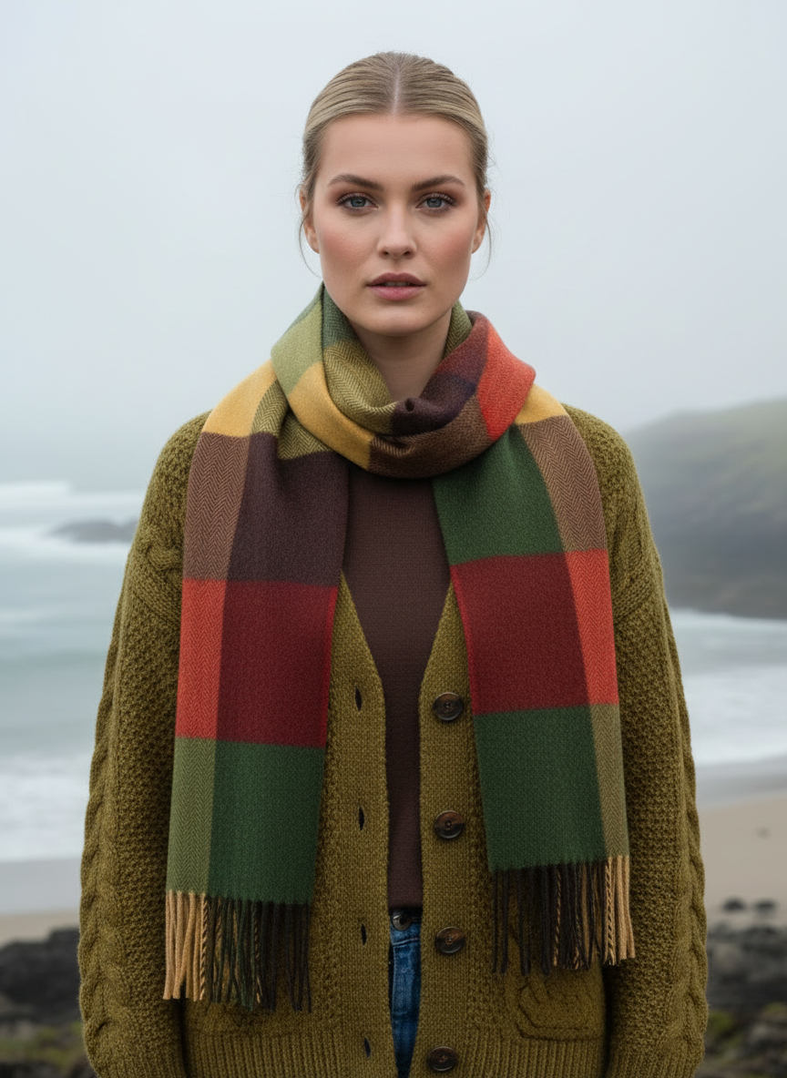 New lifestyle image of the John Hanly Merino Scarf