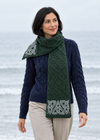 Celtic Jacquard Merino Wool Scarf | Green