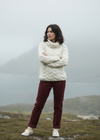 Irish Aran Cowl Neck Sweater | Chunky Cable Knit Merino Wool