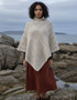 Aran Crafts Merino Wool Poncho | Traditional Irish Cable Knit | Oatmeal