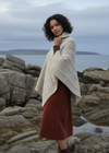 Aran Crafts Merino Wool Poncho | Traditional Irish Cable Knit | Oatmeal