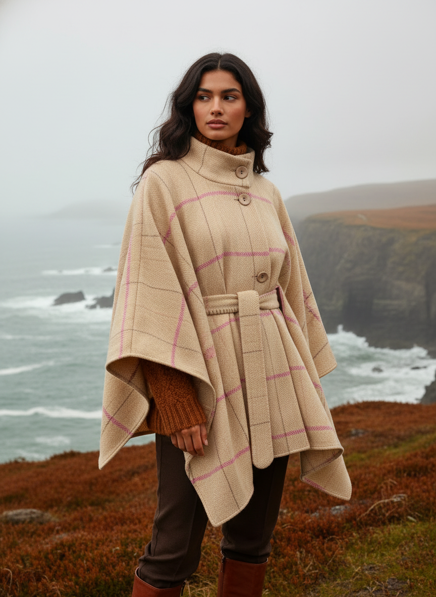 Jimmy Hourihan 100% Wool Cape | Natural Cream