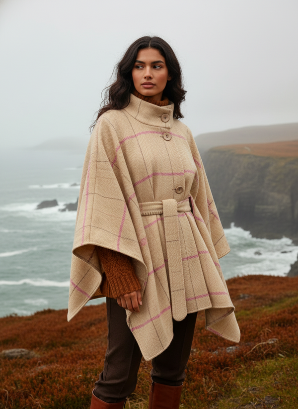 Jimmy Hourihan 100% Wool Cape | Natural Cream