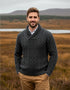 Aran Bunratty Shawl Collar Sweater | 100% Merino Wool | Charcoal