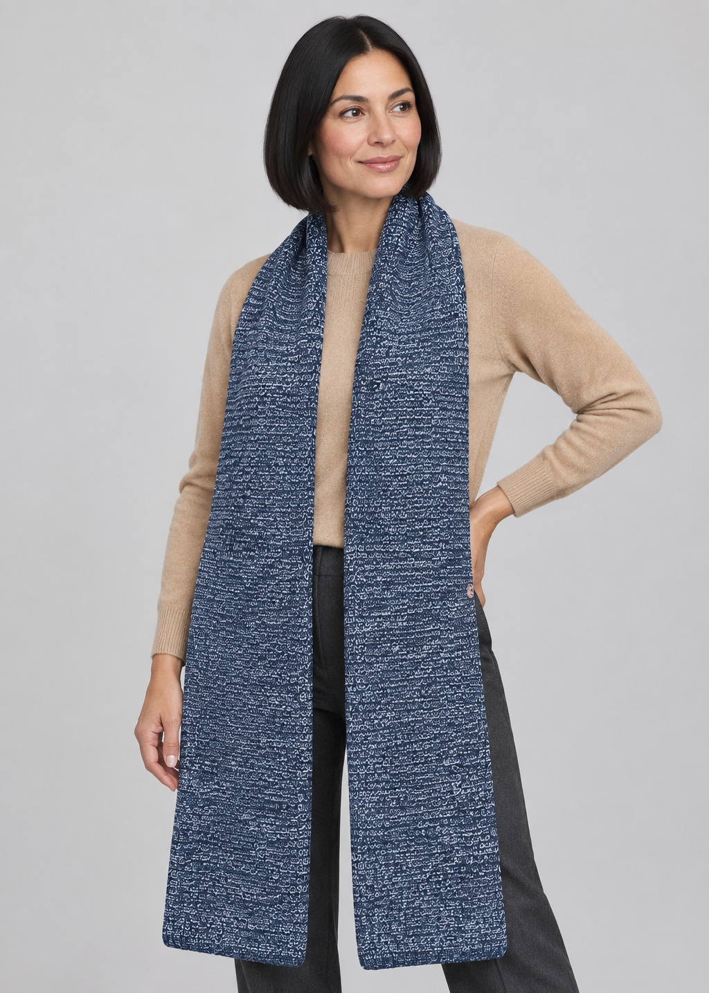 100% Merino Wool Giant Scarf | Denim