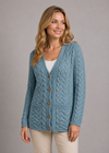 Aran Button-Up Cable Knit Cardigan | Mist Marl 