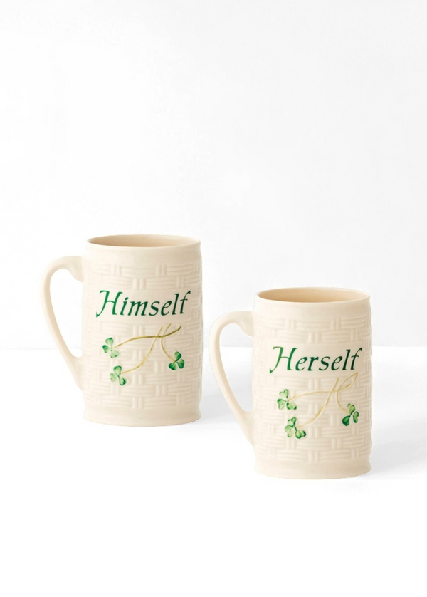 Belleek Classic Himself & Herself Mug Set
