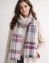 Foxford Burgundy Camel Extra Fine Merino Scarf