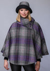 Mucros Poncho | Charcoal Lavender Stripe