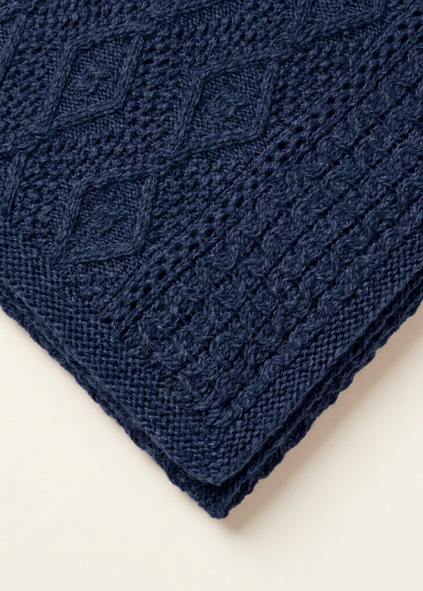 Ocean navy blanket knit detail