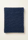 Ocean navy blanket overhead flat lay