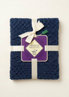 Ocean navy blanket with ribbon and original label