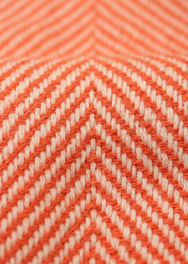 Orange-and-cream herringbone colour and weave detail
