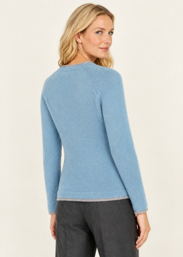 IrelandsEye Women's Killiney Cardigan | Pale Blue Wool-Cashmere Blend