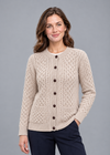 Aran Lumber Cardigan | 100% Merino Wool | Oatmeal