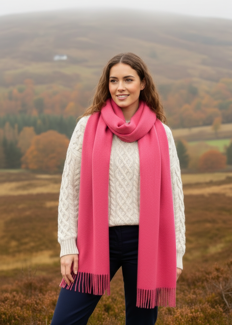 Pink Cashmere Scarf Lifestyle - New Model